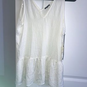 White babydoll tank top size M brand new tags on